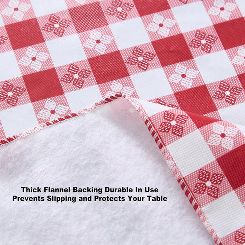 Newbridge 60 x 84 Inch Oval Vinyl Tablecloth - Bistro Tavern Check, Indoor Outdoor Cover for Picnic, Barbecue