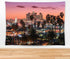 feelacle Los Angeles City Skyline Tapestry, 80" X 60" Downtown Landscape Wall Hanging for Bedroom Living Room