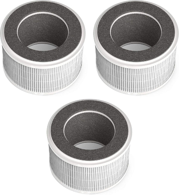 Nispira True HEPA Air Filter Replacement, Compatible with hOmeLabs 3-in-1 Compact Ionic Air Purifier, 3 Packs