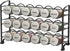 Deco Brothers Spice Rack Stand Holder with 18 Bottles and 48 Labels, Black