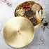 Ajuny Handcrafted Brass Spice Box 8 Inch Golden with Embossed Lid -