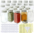 Simple Houseware Spice Jars 4 Ounce Square Glass Bottles with Shaker Lids,