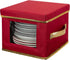 Simplify Holiday Salad Plate Dinnerware Storage Box, 9.45 Inch, Christmas China with 12 Felt Dividers for Tableware