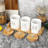 JUXYES Set 3 Set Sets Counter of Ceramic Canisters for Sugar Coffee Tea With Handle Tray, Luxurious Storage Containers