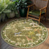 jinchan Round Rug 5ft Green Jungle Animals Print, Machine Washable 5' Circle