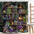 72Wx84H 12 Pack Extra Long Gothic Skull Shower Curtain Black Spooky Witchy Bookshelf Wizard Vintage Succulent Unique