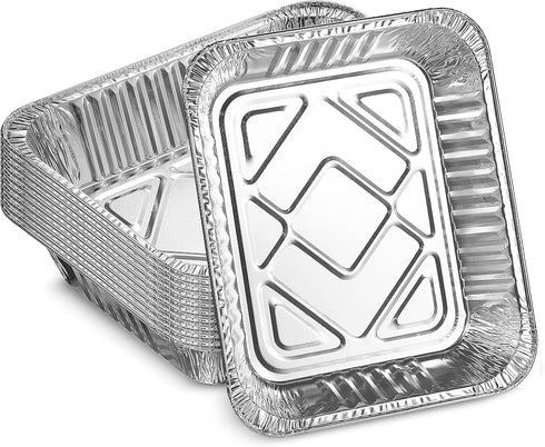 MontoPack Aluminum Foil Pans, Half Size Roasting Chafing Pan, 10 Pack of 9x13 Tins for Cooking and Catering