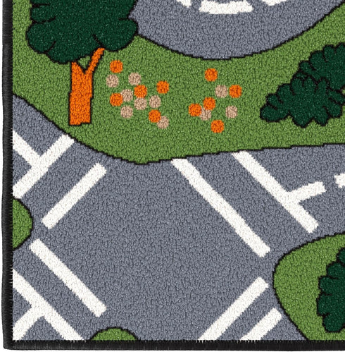 3'3" 4'7" Ottomanson x Kids Road Map Rug - Interactive City Traffic Play Mat for Toy Cars - Perfect for Playroom