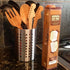 Bamboo Guitar Neck Shaped Kitchen Cooking Utensil Set - Set of 4: Spoon, Spatulas, Salad Fork, Musician Gifts