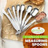 Spring Chef Stainless Steel Measuring Spoons - Set of 8 with Leveler for Dry & Liquid Ingredients, Fits in Spice Jars
