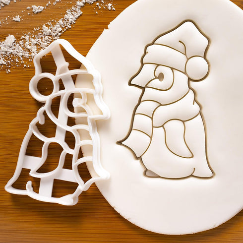 Set of 2 Christmas Animals Cookie Cutters, Alpaca and Baby Penguin Designs, 2 Pieces - Bakerlogy