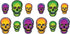 Vintage Halloween Nite-Glo Skull Cutouts, Pack of 2