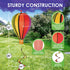 Hot Air Balloon Hanging Garden Spinner, 12", Vibrant Rainbow Design, Weather-Resistant Outdoor Decor