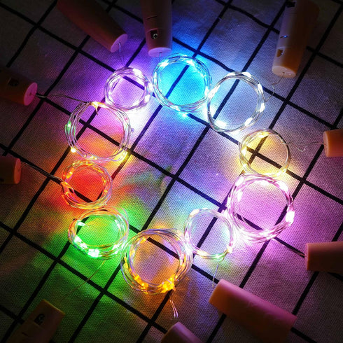 10 Pack Bottle Cork Lights, 10 LED Wine Bottle Battery Powered Lights, Copper Wire Fairy String Light for Home Decor
