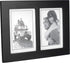 Malden 673-35SD Double 3.5x5 Picture Frame, Wide Real Wood Molding, Black