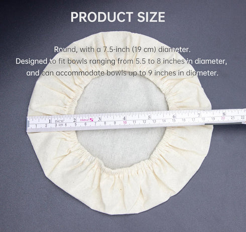 4 Pack Organic Reusable Cloth Sourdough Bowl Cover, Fits 5 -8.5 Diameter Bowls & Jars - Unbleached for Fermentation