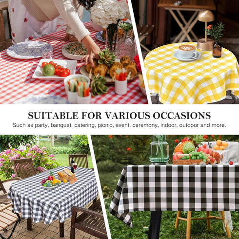 2 Pack 24x24 Inch Wolkemer Small Square Tablecloth Farmhouse Checkered Grey and White Gingham Nightstand Table Cloth