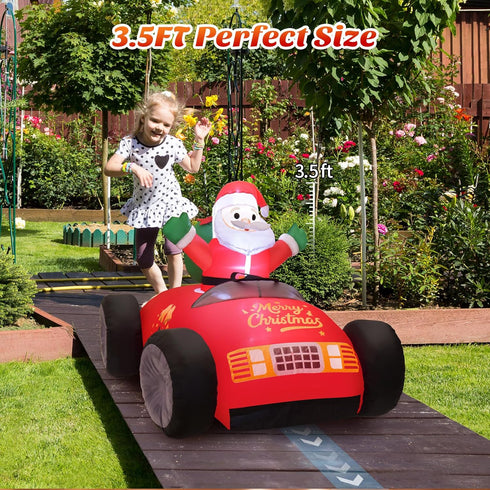 3.5FT 360Rotation, KLYLOP RC Inflatable Santa Claus Outdoor with Auto Inflate, Christmas Inflatables Santa Toys Car