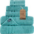 Hawmam Linen Teal Turquoise 6 Piece Bath Towels Set for Bathroom Original