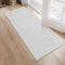 Collive Boho Kitchen Runner Rugs 2x4.3, Washable Bathroom Rug Runner, Non Slip Indoor Doormat Gray Cotton Woven Carpet