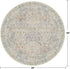 4ft Beige Blue Round Rug for Entryway - Small Circle Rug for Nursery, Living Room, Bedroom, Home Office, Boho Washable