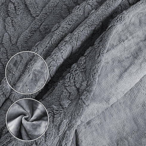 80'' 60'' 3-Layer 50oz, Tisancy King Size Waterproof Blanket for Bed Couch, x Double Side Leakproof Reversible Sherpa