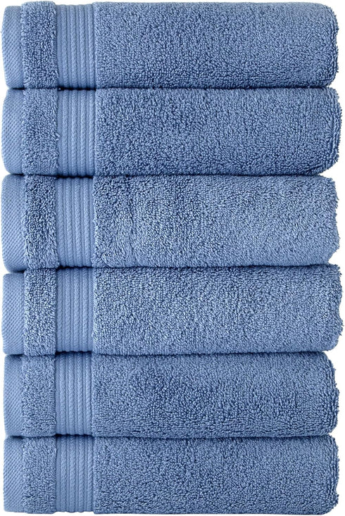 Classic Turkish Towels CTT - Premium 6 Piece Hand Towels Set, 100%