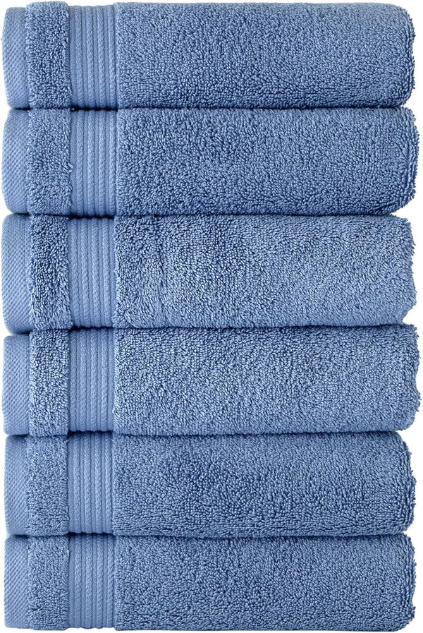 Classic Turkish Towels CTT - Premium 6 Piece Hand Towels Set, 100%