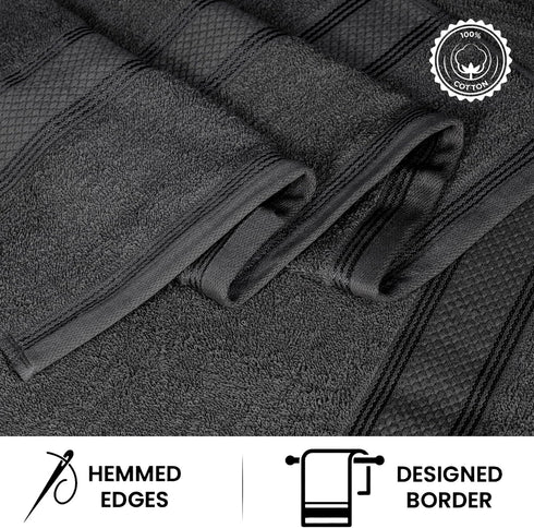 Set 8 (2 4 2 100% Set Casa Lino Bath Towel of Bath Towels, Wash Cloths & Hand Towels for Bathroom) - Cotton - Highly