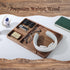 Best Dad Ever Valet Tray - Walnut Wood Nightstand Organizer for Men Women, Catch All Tray for Phone Jewelry Cologne