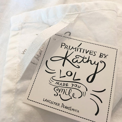 Primitives by Kathy LOL Made You Smile Dish Towel - 28" x 28", Cotton, White & Black