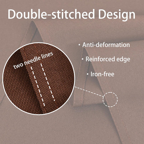 Viiamacki 24 24 Inch, Brown Square Small Tablecloth, x Stain and Wrinkle Resistant Machine Washable Polyester Table
