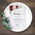 321Done Thank You Placecards for Wedding, Set of 50 Large 4" x 6" Table Setting Cards, Watercolor Red Roses