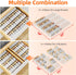 4 2 Set (8 Packs) 11" 22" MUDEELA Clear Spice Drawer Organizer, Tier- Spice Rack for Drawer, Expandable From to Kitchen