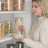 OGGI Clear Canister Airtight 28oz - Clamp Lid & Spoon, Ideal for Kitchen & Pantry Storage of Bulk Dry Food