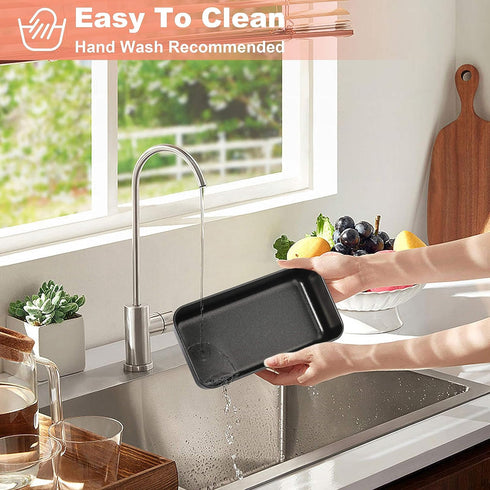 Herogo Non-Stick Loaf Pan, 9 x 5 Inch Stainless Steel Meatloaf Baking Pan, Oven Safe, Black
