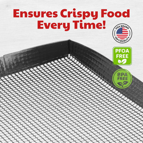 Air Fryer Basket for Oven - Non-Stick Crisping Sheet for Baking Pizza, Chips, Fries, & More