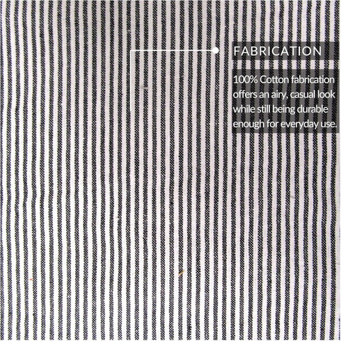 Elrene Home Fashions Tucker Ticking Stripe Window Valance for Kitchen or Bathroom, 60" x 15", Black