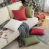 Woaboy Set of 2 Red Outdoor Throw Pillow Covers, Decorative Farmhouse Linen Cushion Cases for Living Room 12x20 inch