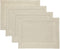 Solino Home Linen Placemats Set of 4 - Classic Hemstitch Natural Table Mats, 14 x 19 Inch, 100% Pure Linen