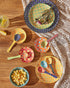 Set of 6 Colorful Ceramic Small Serving Spoons, Dishwasher & Microwave Safe Soup Spoons for Cereal, Soups, Stews