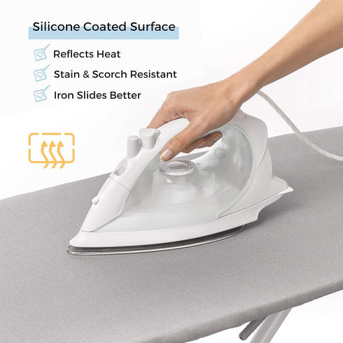 Ironing Board Cover and Pad - Standard Size Silicone Coated 4 Layers, 15x54 inch, Extra Heavy Duty Thick Padding