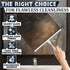 12" Shower Door Squeegee with Adhesive & Hanging Hooks, Silicone Blade - Stainless Steel All-Purpose Squeegee