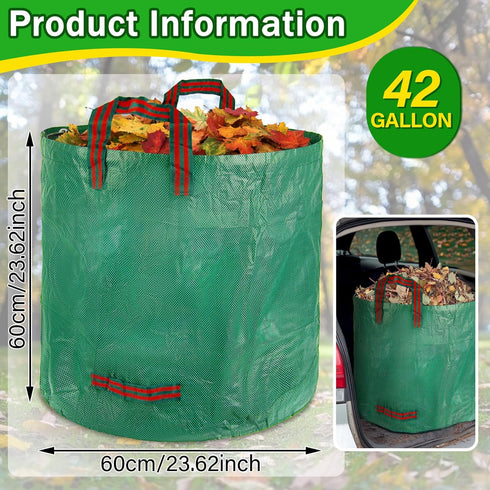 RAINFLOW 42 4 1PC Reusable Yard Waste Bags - Gallon Outdoor Trash Can,Reusable Lawn Leaf Bags,Standable Garden Waste