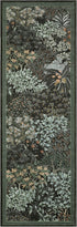 2x6 GarveeHome Forest Runner Rug, Black Green Washable Runner Rug for Kitchen, Botanical Low Pile Non Slip Stain