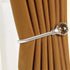 Curtain Holdback, 2pcs Wall Mounted Drapery Tiebacks with Clear Crystal Ball, Heavy Duty Metal Decorative Curtain