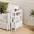 3 LET503WE Narrow Side Table with Charging Station Slim End Table Sofa with Magazine Rack, Bedside Table for Small