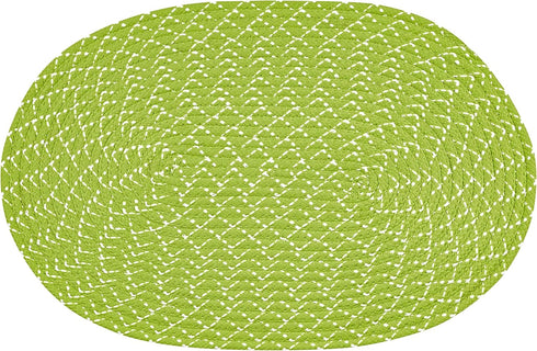Better Trends Sunsplash Braid Collection is Durable and Stain Resistant Reversible Indoor Outdoor Area Utility Rug 100% Polypropylene in Vibrant Colors, 20" x 30" Oval, Chartruese by Better Trends