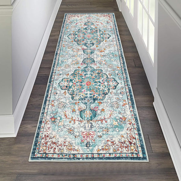 Pauwer Farmhouse Runner Rug 2x6 Kitchen Rugs Washable Non Slip Hallway Runner Rug Soft Fluffy Low Pile Carpet, Grey
