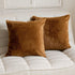 Demetex Brown Pillow Covers 26x26 Set of 2 Large Faux Fur Euro